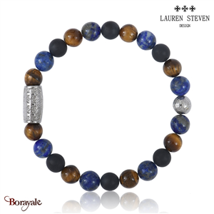 Bracelet Prosperite Lauren Steven Onyx Noir Mat  Perles de 08 mm Taille M 19,5 c