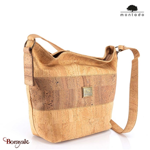 Sac bandoulière en liège made in Portugal Montado Naturel et Naturel foncé