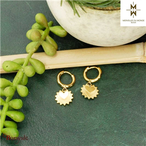 Boucles d'oreilles en Acier doré Merveilles du monde