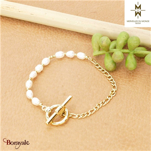 Bracelet en Acier doré  Merveilles du monde