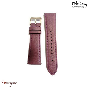 Bracelet TEKDAY Interchangeable Cuir prune, boucle rose doré