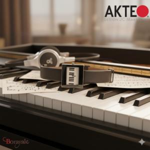 Montre AKTEO Art - Musique Piano clavier 38 x 27 mm argent rectangle AMu47