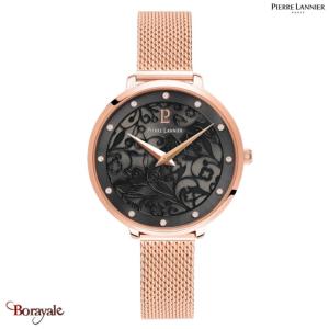 Montre PIERRE LANNIER Collection EOLIA doré rose milanais Femme
