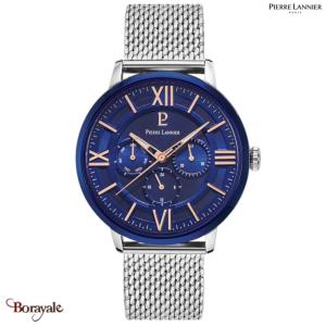 Montre PIERRE LANNIER Collection BEAUCOUR argenté milanais  Homme