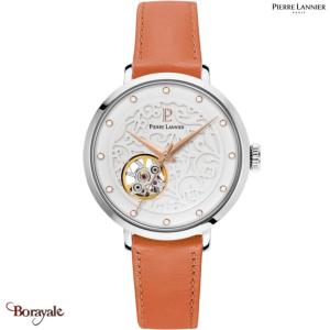 Montre PIERRE LANNIER Collection EOLIA argenté cuir Femme