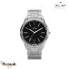 Montre Homme Orlam Eternite cadran noir bracelet acier argenté étanche 10 ATM OR
