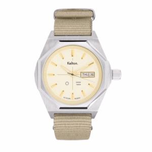 Montre KELTON Octogone Champagne Nato Sable automatique Homme 9124252