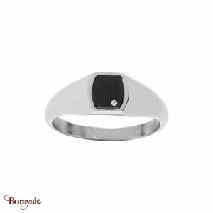 Bague THABORA Homme Tonneau acier Taille 58