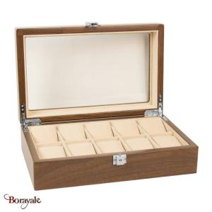 Coffret Laval 1878 10 montres en bois, avec fenêtre   L717820