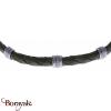 Bracelet Apollon acier et cuir italien vert Homme  HC-343