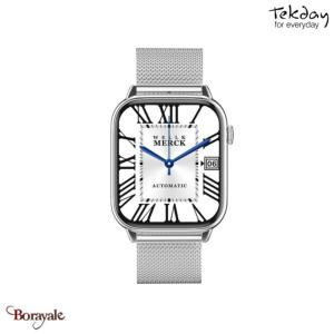 Montre TEKDAY connectée Mixte / unisexe  boîtier acier, acier milanais argent