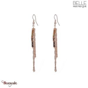 Boucles d'oreilles Belle mais pas que, Alya, Doré et tourmaline beige