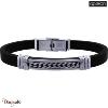Bracelet Apollon acier et cuir italien noir Homme  HK-304