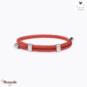 Bracelet PIG & HEN Little Lewis DBL Corail Rouge Acier Taille : L (20-21cm)