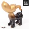 Chien debout 29 cm Home Edelweiss collection : Pulsion Noir et doré