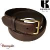 Ceinture Kaszer Indiana en cuir de buffle pleine fleur brun rouge foncé