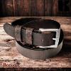 Ceinture Kaszer Indiana en cuir de buffle pleine fleur marron foncé grainé