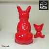 Chien assis 25 cm Home Edelweiss collection : Emotion Rouge brillant