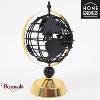 Grand Globe Terrestre Philéas 38 cm Filaire Noir & Or - Home Edelweiss JD842