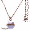 Collier Yola Nature Perle de pierre Acier plaqué IP rose IG-457