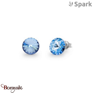 Boucles d'oreilles SPARK With EUROPEAN CRYSTALS : Sweet Candy 8mm - Bleu Saphir