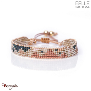 Bracelet Belle mais pas que, Mexican Pink, Perles de miyuki dorées à l'or fin
