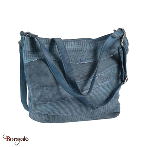 Sac seau GREENBURRY collection Billy the Kid en Cuir bleu D553-27