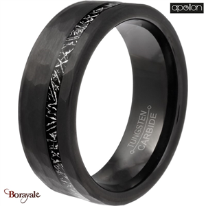 Bague  large noir tungstène, Collection: Homme APOLLON Taille 64