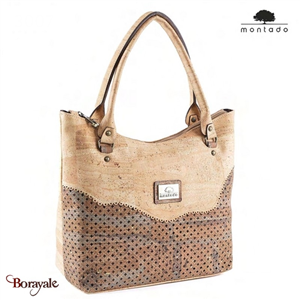 Sac épaule MONTADO en liège naturel, made in Portugal Femme 3007-MAPACAMEL