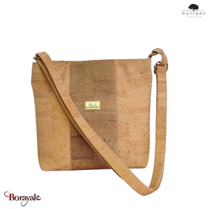 Sac bandoulière en liège made in Portugal Montado Naturel et Naturel foncé