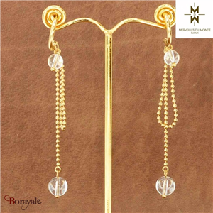 Boucles d'oreilles en Acier doré Merveilles du monde
