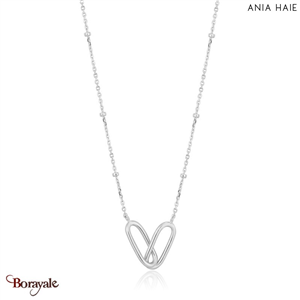 Collier Ania Haie Chain réaction argent 925° plaqué rhodium de haute qualité N02