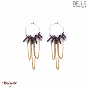 Boucles d'oreilles Belle mais pas que, Naomie chaînes, Violet