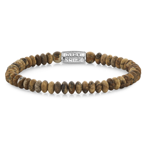 Bracelet Rebel & Rose Heishi rondes Woodstock - 6 mm M, Unisex RR-60112-S-M