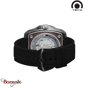 Bracelet de montre Tacs Watch caoutchouc noir FKM 24 mm – Style AVL II Homme