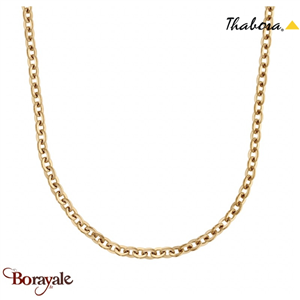 Chaîne Thabora acier doré - forçat 2 mm - 42 + 4 cm maille - réf. T137171J