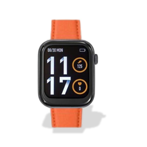 Montre TEKDAY pavé connectée unisexe boîtier noir, pomme orange surpiqué 656552