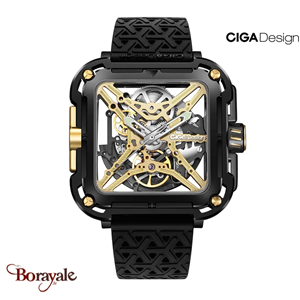 Montre Ciga Design Gorilla Titane black Gold homme X021-BLG0-W25BK