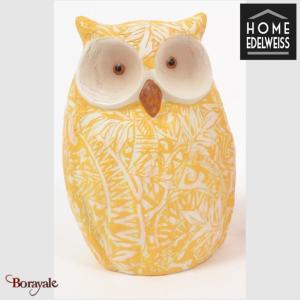 Chouette jaune Home Edelweiss collection : Tukata 18 cm