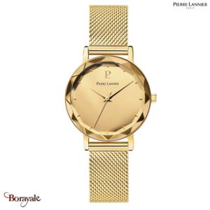 Montre PIERRE LANNIER Collection MULTIPLES doré  milanais Femme