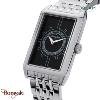 Montre Homme Orlam Epoque cadran noir bracelet acier argenté étanche 5 ATM ORSSB