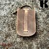 Porte-clé rétractable Kaszer Oregon en cuir de vachette pleine fleur marron