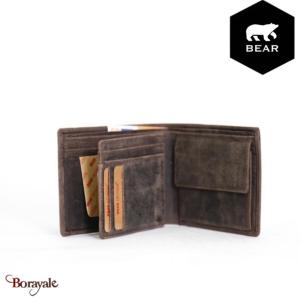 Portefeuille Bear Design en Cuir de vachette brut Brut Collection : brut
