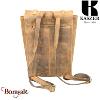 Sac à dos A4 Kaszer Wyoming en cuir de vachette pleine fleur marron naturel