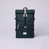 Sac à dos Sandqvist Urban Outdoor, Bernt 21/25L Vert foncé et cuir naturel SQA13