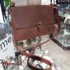 Sac bandoulière kaszer collection Kansas en cuir de buffle marron 20135-C6