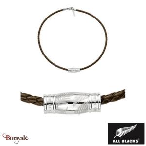 Collier All Blacks bijoux Homme acier et cuir 682061