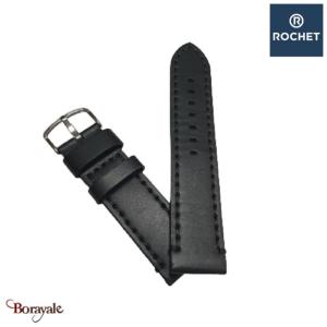 Bracelet de montre Rochet , Kansas de couleur : noir, 22 mm