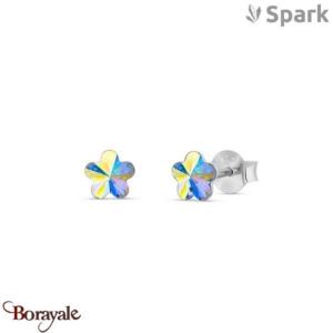 Boucles d'oreilles SPARK With EUROPEAN CRYSTALS : Fleurette - Aurore Boréale