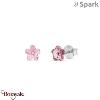 Boucles d'oreilles SPARK With EUROPEAN CRYSTALS  : Fleurette - Rose clair
